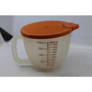 Tupperware 1 Litre Measuring Jug with orange Lid